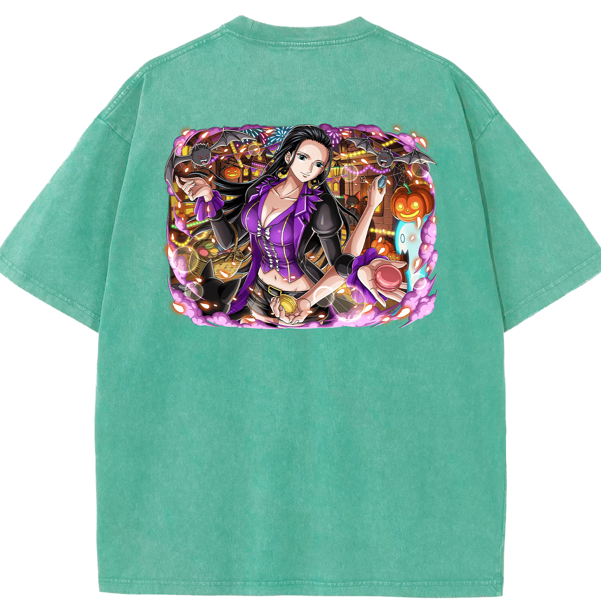 ワンピース ニコ・ロビン ONE PIECE Nico Robin 綿100% ヴィンテージ風 半袖Tシャツ（背面プリント）